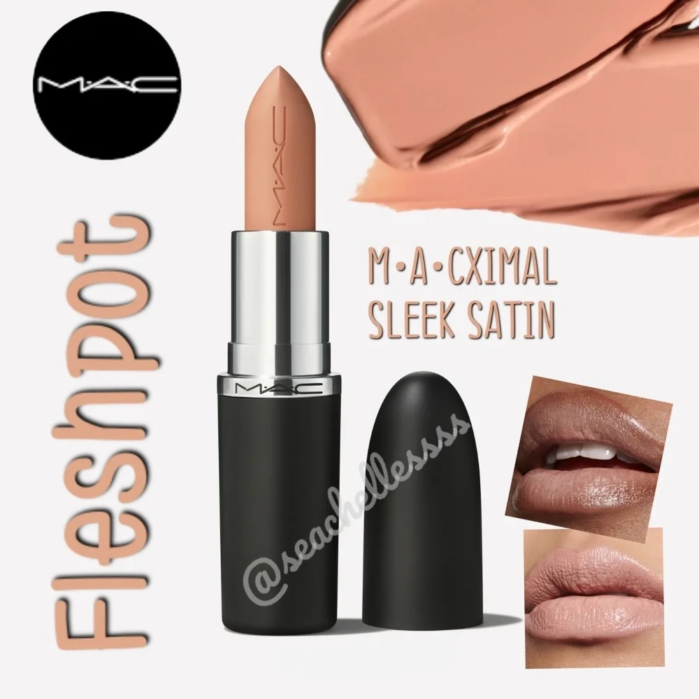 MACximal Sleek Satin Nude Lipstick Fleshpot Flesh Nude Brand New In Box